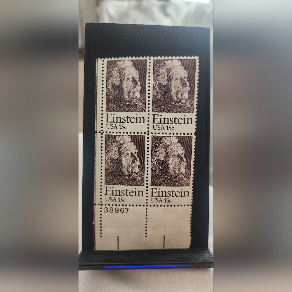 1979 US Postage Stamp Albert Einstein Plate Block Of 4 15c Scott #1774